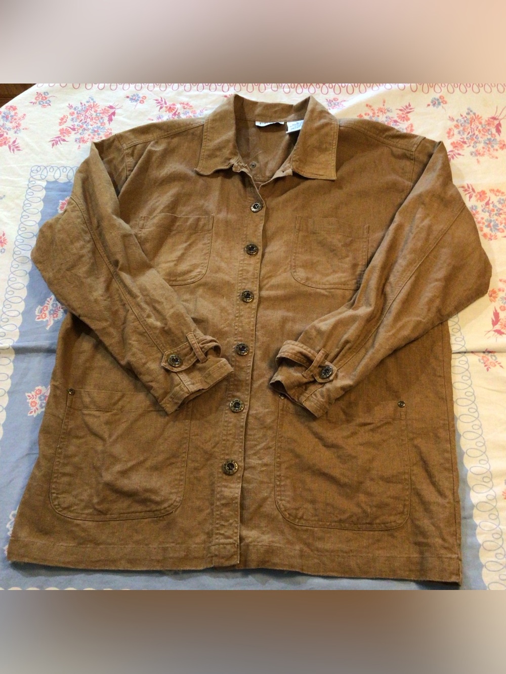 Erika Tan Linen Utility Jacket